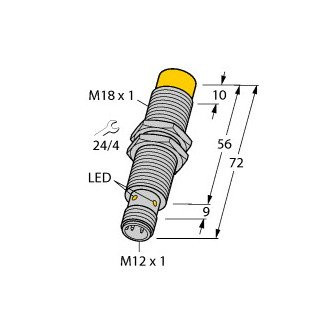 Turck Inductieve sensor inductieve naderingsschakelaar schakelafstand 12MM 1500HZ metaal steekaansluiting
