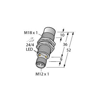 Turck Inductieve sensor inductieve naderingsschakelaar schakelafstand 12MM 1500HZ metaal steekaansluiting