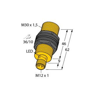 Turck Inductieve sensor inductieve naderingsschakelaar schakelafstand 20MM 1500HZ kunststof steekaansluiting