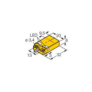 Turck Inductieve sensor inductieve naderingsschakelaar schakelafstand 10MM 250HZ kunststof kabel