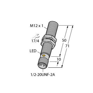 Turck Inductieve sensor inductieve naderingsschakelaar schakelafstand 2MM 10HZ metaal steekaansluiting