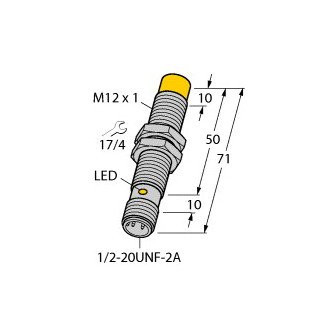Turck Inductieve sensor inductieve naderingsschakelaar schakelafstand 8MM 10HZ metaal steekaansluiting