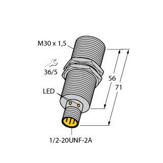 Turck Inductieve sensor inductieve naderingsschakelaar schakelafstand 10MM 10HZ metaal steekaansluiting