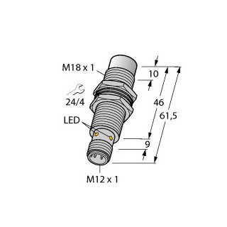 Turck Inductieve sensor inductieve naderingsschakelaar schakelafstand 10MM 10HZ metaal steekaansluiting