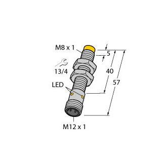 Turck Inductieve sensor inductieve naderingsschakelaar schakelafstand 4MM 2000HZ metaal steekaansluiting