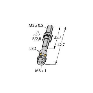 Turck Inductieve sensor inductieve naderingsschakelaar schakelafstand 1MM 2000HZ metaal steekaansluiting