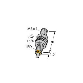 Turck Inductieve sensor inductieve naderingsschakelaar schakelafstand 3MM 1000HZ metaal kabel