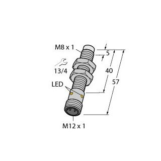Turck Inductieve sensor inductieve naderingsschakelaar schakelafstand 6MM 1000HZ metaal steekaansluiting