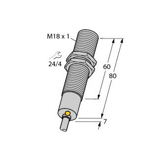 Turck Inductieve sensor inductieve naderingsschakelaar schakelafstand 5MM 20HZ metaal kabel