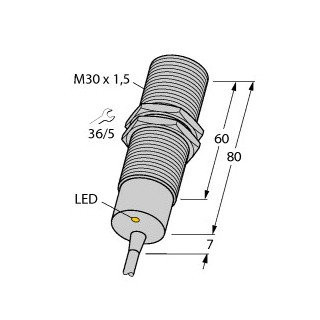 Turck Inductieve sensor inductieve naderingsschakelaar schakelafstand 10MM 20HZ metaal kabel