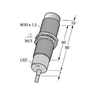 Turck Inductieve sensor inductieve naderingsschakelaar schakelafstand 15MM 20HZ metaal kabel
