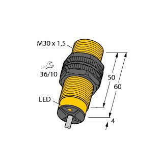 Turck Inductieve sensor inductieve naderingsschakelaar schakelafstand 10MM 20HZ kunststof kabel