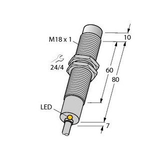 Turck Inductieve sensor inductieve naderingsschakelaar schakelafstand 8MM 100HZ metaal kabel