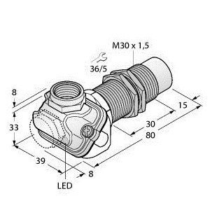 Turck Inductieve sensor inductieve naderingsschakelaar schakelafstand 15MM 200HZ metaal klem