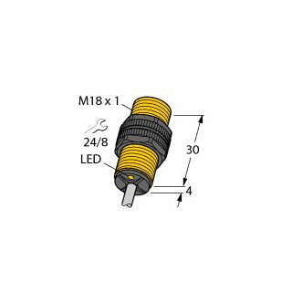 Turck Inductieve sensor inductieve naderingsschakelaar schakelafstand 5MM 1000HZ kunststof kabel