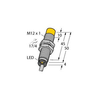 Turck Inductieve sensor inductieve naderingsschakelaar schakelafstand 8MM 2000HZ metaal kabel