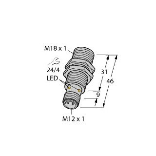 Turck Inductieve sensor inductieve naderingsschakelaar schakelafstand 8MM 500HZ metaal steekaansluiting