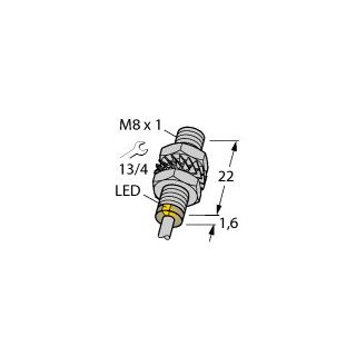 Turck Inductieve sensor inductieve naderingsschakelaar schakelafstand 2MM 3000HZ metaal kabel