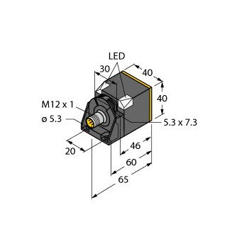 Turck Inductieve sensor inductieve naderingsschakelaar schakelafstand 40MM 250HZ kunststof steekaansluiting