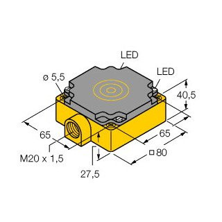 Turck Inductieve sensor inductieve naderingsschakelaar schakelafstand 75MM 10HZ kunststof klem