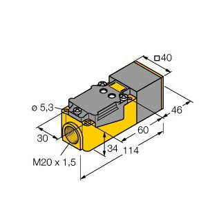 Turck Inductieve sensor inductieve naderingsschakelaar schakelafstand 20MM 20HZ kunststof klem