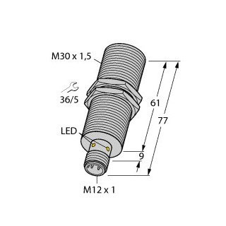 Turck Inductieve sensor inductieve naderingsschakelaar schakelafstand 10MM 2000HZ metaal steekaansluiting