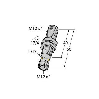 Turck Inductieve sensor inductieve naderingsschakelaar schakelafstand 2,5MM 100HZ metaal steekaansluiting