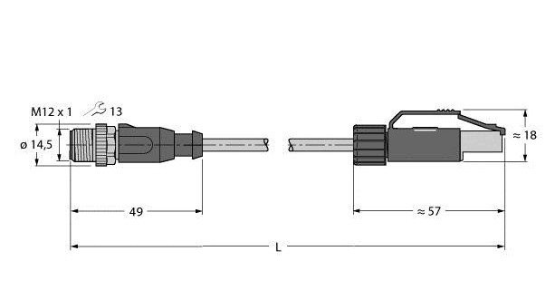 Turck Industrial ethernet cable pur cable jacket