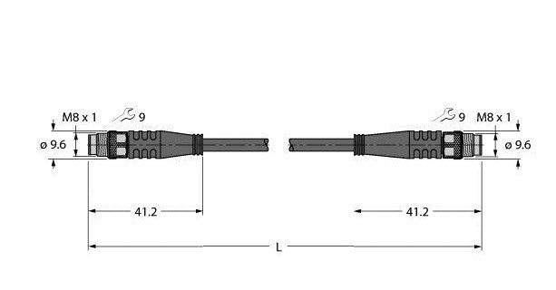 Turck Actorkabel 4P M8 0,2M