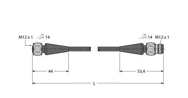 Turck Actorkabel 4P M12 1M