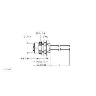 Turck M12 Power flange rear-mounted