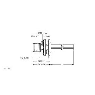 Turck M12 Power flange rear-mounted