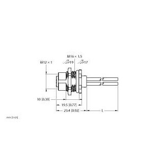 Turck M12 Power flange rear-mounted