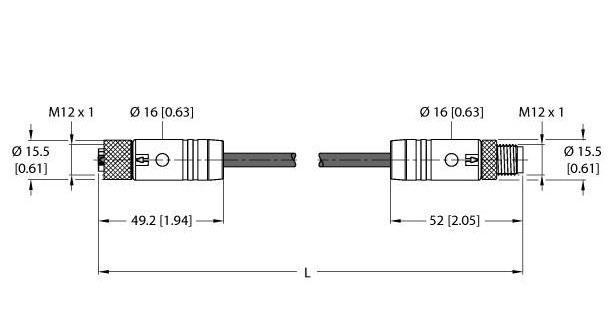Turck Supply Cable - M12 power extension cable