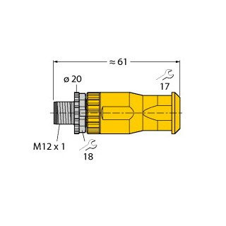 Turck m12x1 round connector male straight customizable
