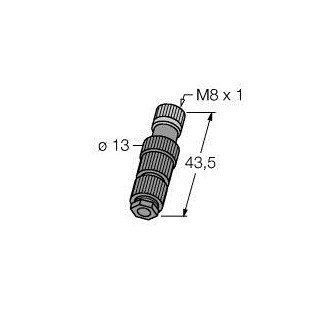 Turck m8x1 / Ø 8 MM round connector female straight customizable