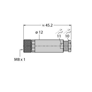 Turck m8x1 / Ø 8 MM round connector female straight customizable