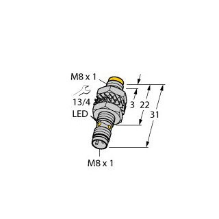 Turck Inductieve sensor inductieve naderingsschakelaar schakelafstand 3MM 3000HZ metaal steekaansluiting