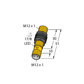 Turck Inductieve sensor inductieve naderingsschakelaar schakelafstand 4MM 2000HZ kunststof steekaansluiting