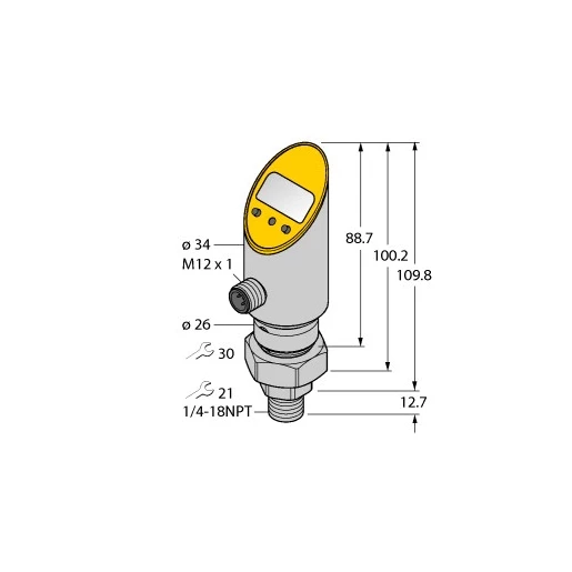 Turck Pressure transmitter (rotatable) 2 PNP/NPN transistor switching outpu