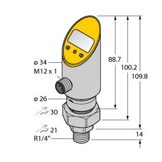 Turck Pressure transmitter (rotatable) with analog output and PNP/NPN trans