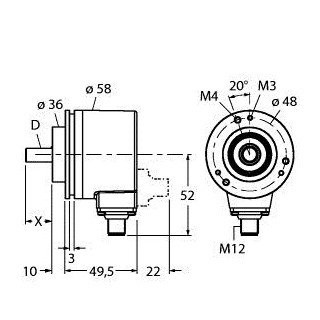 Turck Rotative measurement absolute rotary encoder / multiturn