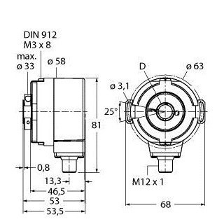 Turck Rotative measurement absolute rotary encoder / single-turn