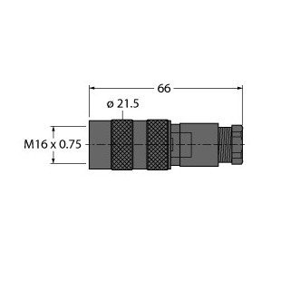 Turck Round connector m16x0.75 female straight customizable