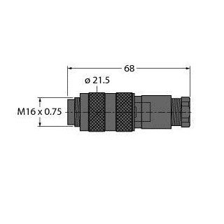 Turck Round connector m16x0.75 male straight customizable