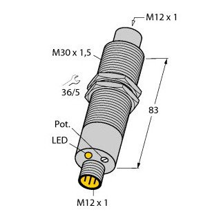 Turck Inductieve sensor inductieve naderingsschakelaar 40HZ metaal steekaansluiting