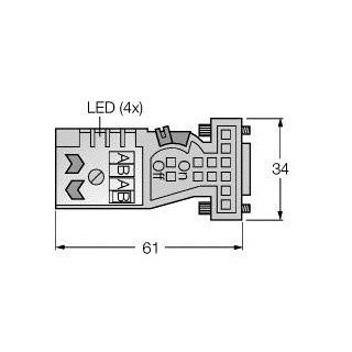 Turck Sub-D connector male straight customizable