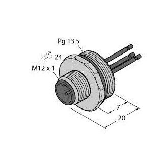 Turck Accessories for actuator/sensor cables male flange with strands fron