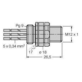 Turck Accessories for fieldbus systems male flange with strands front-moun