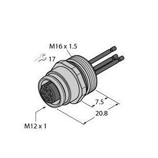 Turck Accessories for fieldbus systems female flange with strands front-mo